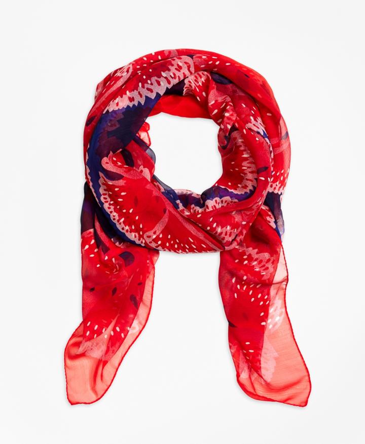 Brooks Brothers Women's Flower Print Scarf