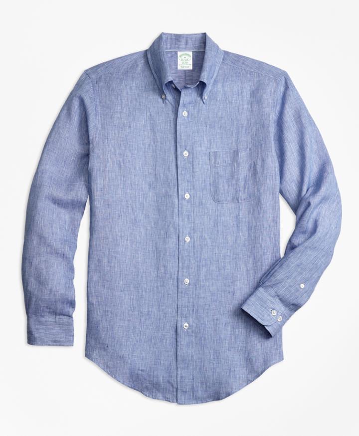 Brooks Brothers Men's Milano Fit End-on-end Irish Linen Sport Shirt