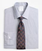 Brooks Brothers Men's Stretch Slim Fitted Dress Shirt, Non-iron Narrow Ground Stripe