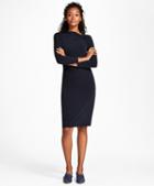 Brooks Brothers Asymmetrical-neck Jersey Sheath Dress