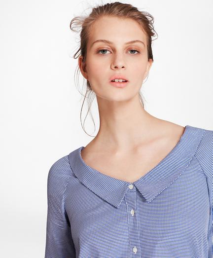 Brooks Brothers Portrait Collar Mini-houndstooth Dobby Cotton Shirt