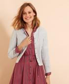 Brooks Brothers Wool-cotton Cable-knit Cropped Cardigan