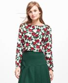 Brooks Brothers Women's Rose-print Silk Blouse