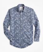 Brooks Brothers Men's Luxury Collection Regent Fitted Sport Shirt, Button-down Collar Large Paisley Print