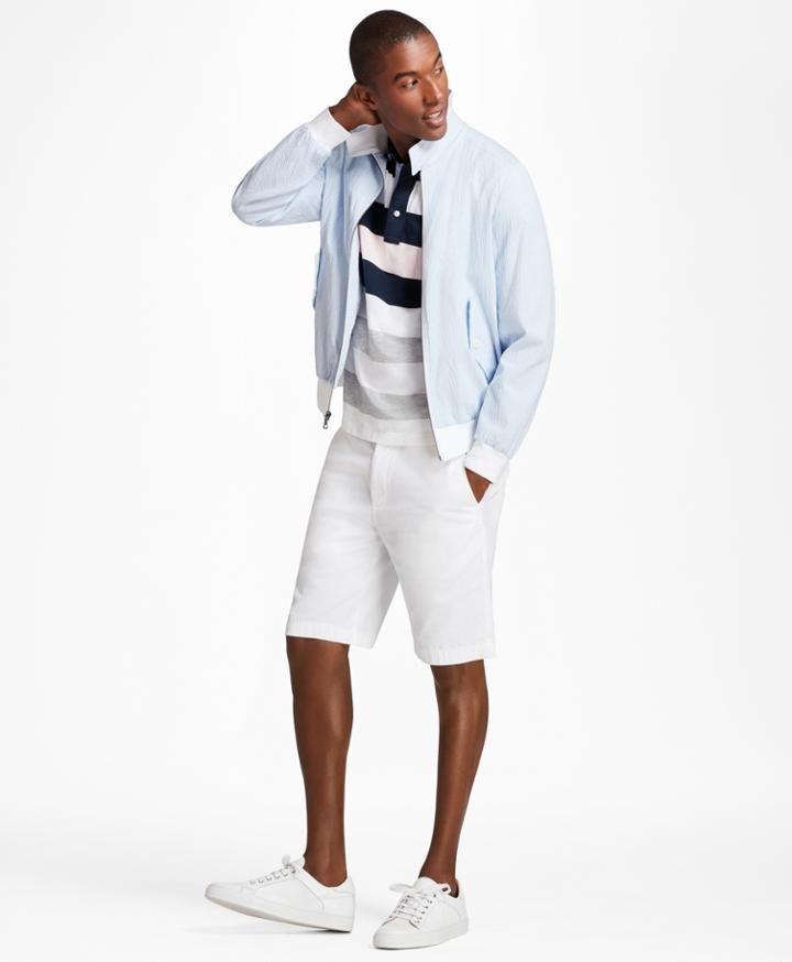 Brooks Brothers Men's Seersucker Stretch Bomber Jacket