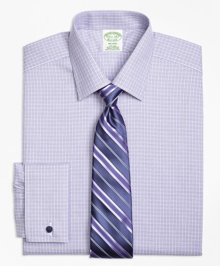 Brooks Brothers Non-iron Milano Fit Double Windowpane French Cuff Dress Shirt