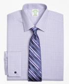 Brooks Brothers Non-iron Milano Fit Double Windowpane French Cuff Dress Shirt