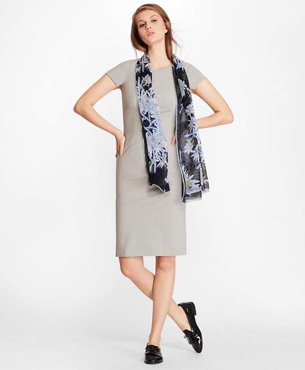 Brooks Brothers Stretch-wool Cap Sleeve Sheath Dress