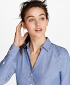 Brooks Brothers Women's Petite Non-iron Striped Cotton Poplin Fitted Shirt