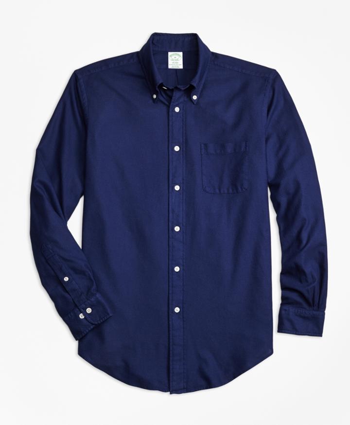 Brooks Brothers Men's Milano Fit Garment-dyed Textured Sport Shirt