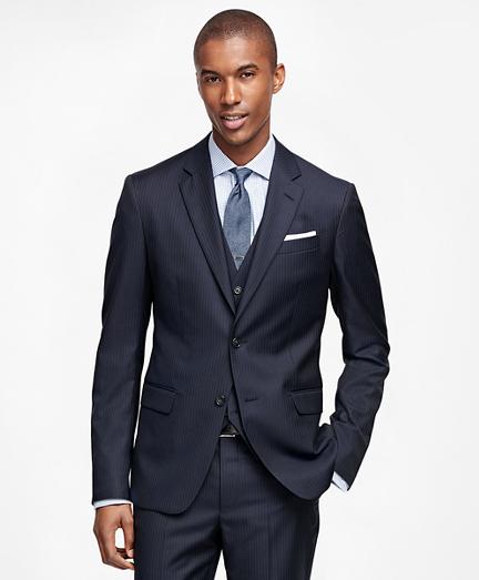 Brooks Brothers Milano Fit Three-piece Double Stripe 1818 Suit