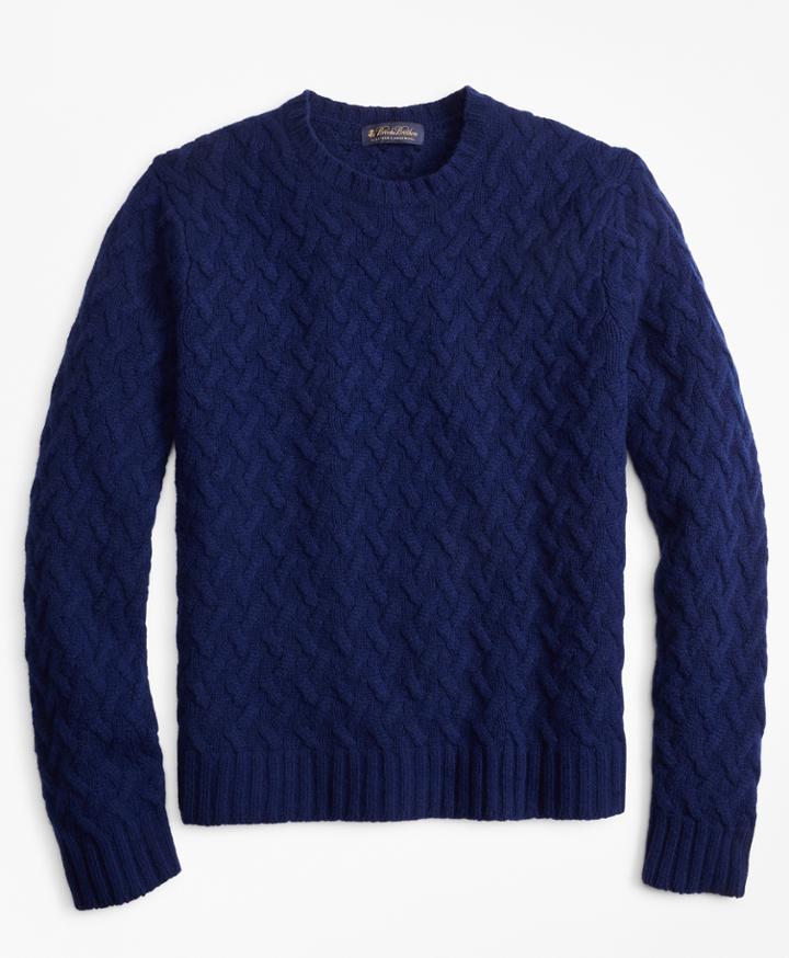 Brooks Brothers Men's Traveling Cable Crewneck Sweater