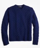 Brooks Brothers Men's Traveling Cable Crewneck Sweater