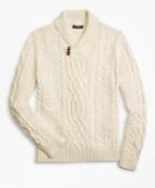 Brooks Brothers Supima Cotton Anchor Cable Shawl Collar Sweater