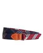 Brooks Brothers Men's Kiel James Patrick Bb#1 Stripe And Signature Tartan Belt