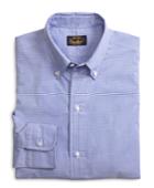 Brooks Brothers Men's Own Make Blue Mini Check Sport Shirt