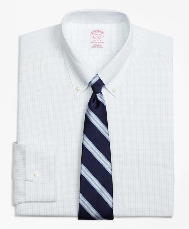 Brooks Brothers Men's Non-iron Regular Fit Graph Check Dress Shirt