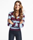 Brooks Brothers Geometric-pattern V-neck Sweater