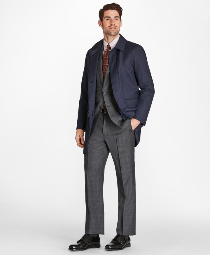 Brooks Brothers Men's Herringbone Trench Coat