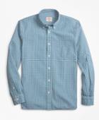 Brooks Brothers Men's Gingham Seersucker Cotton Sport Shirt