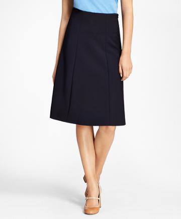 Brooks Brothers Stretch-wool Double-weave Skirt