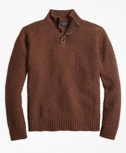 Braemar For Brooks Brothers Button Mockneck Sweater