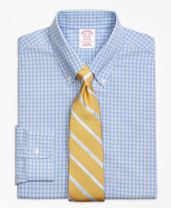 Brooks Brothers Men's Non-iron Regular Fit Twin Gingham Dress Shirt
