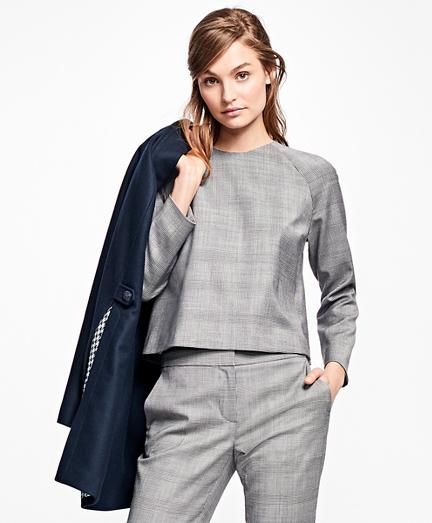 Brooks Brothers Wool-blend Glen Plaid Blouse