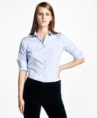 Brooks Brothers Women's Petite Tailored-fit Stretch-cotton-poplin Dress Shirt