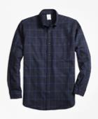 Brooks Brothers Men's Regent Fit Saxxon Wool Windowpane Sport Shirt