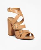 Brooks Brothers Women's Multi Strap Stacked Heel Sandals