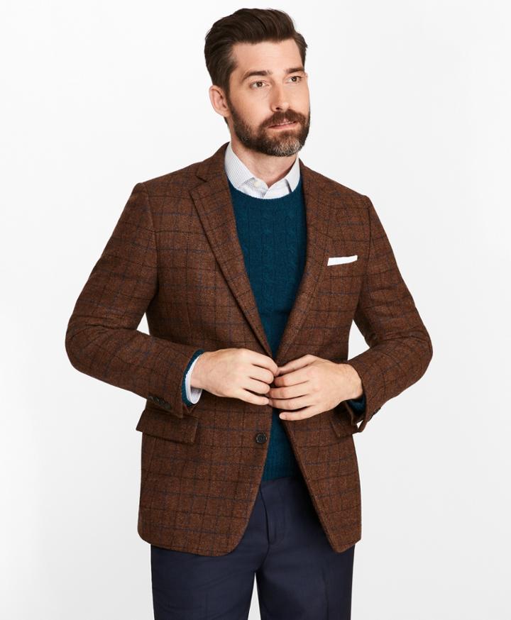 Brooks Brothers Men's Regent Fit Brookstweed Multi-deco Sport Coat
