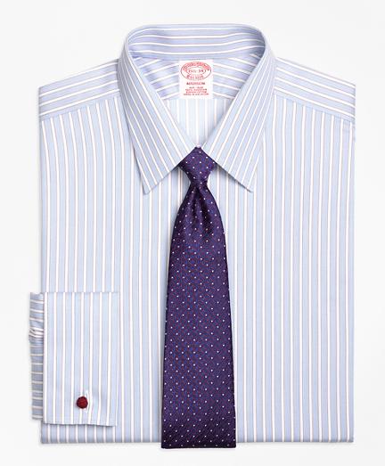 Brooks Brothers Non-iron Madison Fit Hairline Framed Stripe French Cuff Dress Shirt