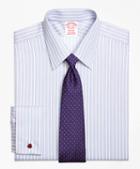 Brooks Brothers Non-iron Madison Fit Hairline Framed Stripe French Cuff Dress Shirt