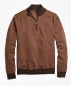 Brooks Brothers Merino Wool Herringbone Half-zip Sweater