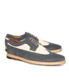 Brooks Brothers Suede And Canvas Saddle Wingtips