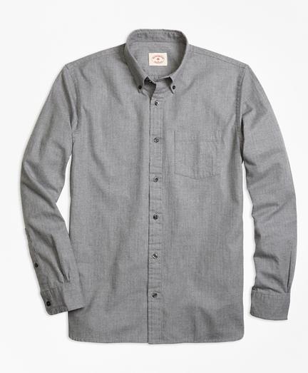 Brooks Brothers Herringbone Brushed-cotton Flannel Sport Shirt
