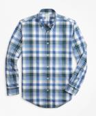 Brooks Brothers Men's Milano Fit Open Plaid Zephyr Sport Shirt