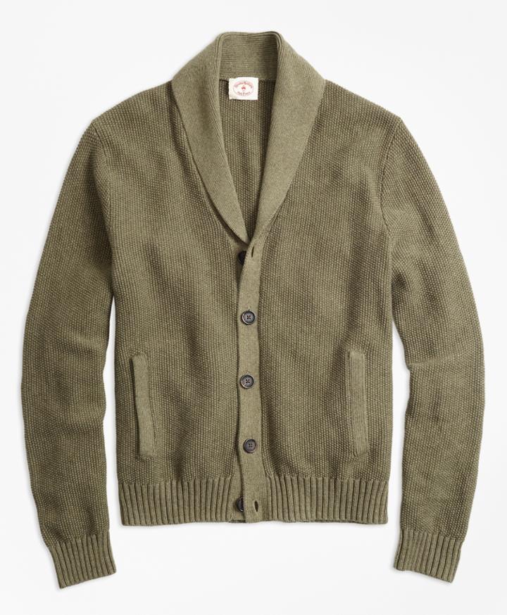 Brooks Brothers Men's Seed-stitch Shawl-collar Cardigan