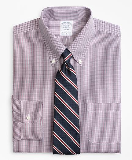 Brooks Brothers Stretch Regent Fitted Dress Shirt, Non-iron Micro-check