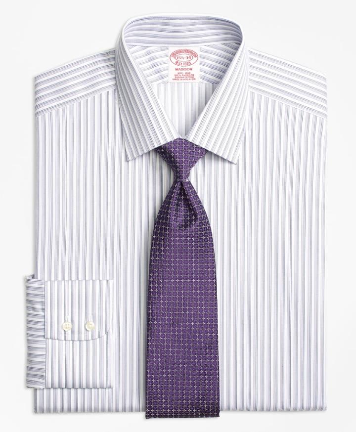 Brooks Brothers Men's Regular Fit Classic-fit Dress Shirt, Non-iron Twin Stripe