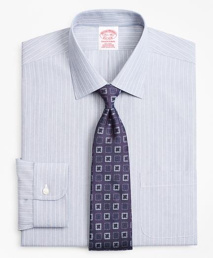 Brooks Brothers Traditional Relaxed-fit Dress Shirt, Non-iron Hairline Ground Alternating Stripe
