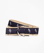 Brooks Brothers Embroidered Ribbon Belt