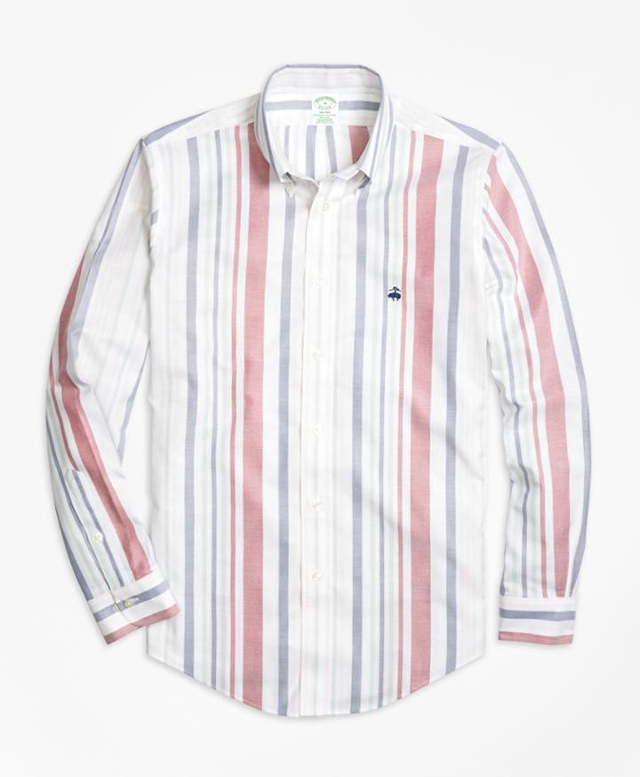 Brooks Brothers Men's Non-iron Milano Fit Awning Stripe Sport Shirt