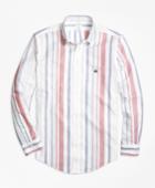 Brooks Brothers Men's Non-iron Milano Fit Awning Stripe Sport Shirt