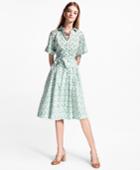 Brooks Brothers Women's Floral-print Cotton Sateen Shirt Dress
