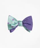 Brooks Brothers Men's Flower Mini-dot With Windowpane-dot Reversible Bow Tie