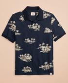 Brooks Brothers Tropical Print Slub Cotton Jersey Polo Shirt
