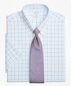 Brooks Brothers Non-iron Regent Fit Alternating Twin Tattersall Short-sleeve Dress Shirt
