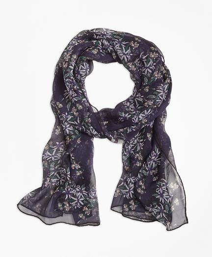 Brooks Brothers Wildflower-print Silk Chiffon Oblong Scarf